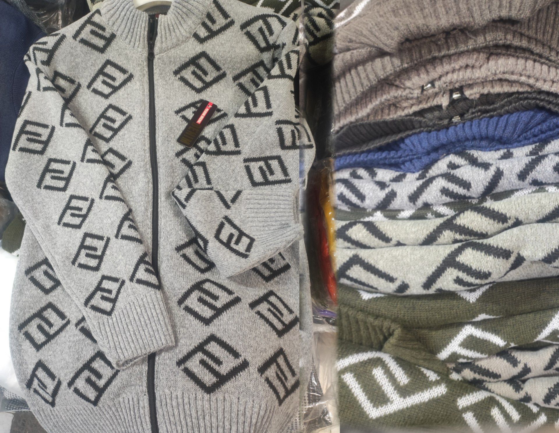 بافت اسپرت جلو زیپ مردانه ضخیم