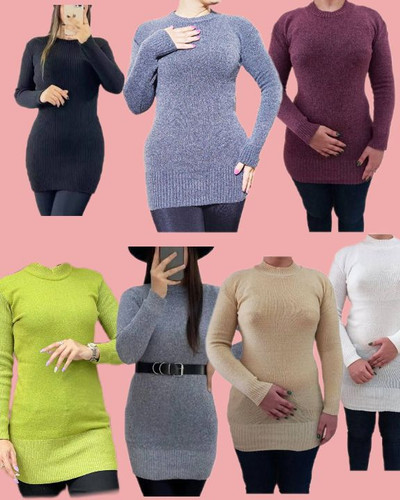 بافت گپ یقه گرد اسپرت ضخیم