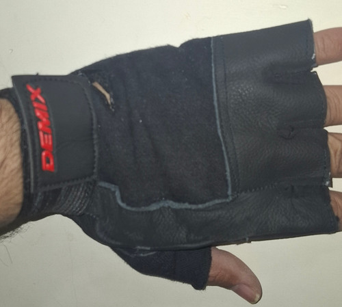 دستکش بدنسازی مردانه نیمه چرم معمولی((تحویل و ارسال رایگان))